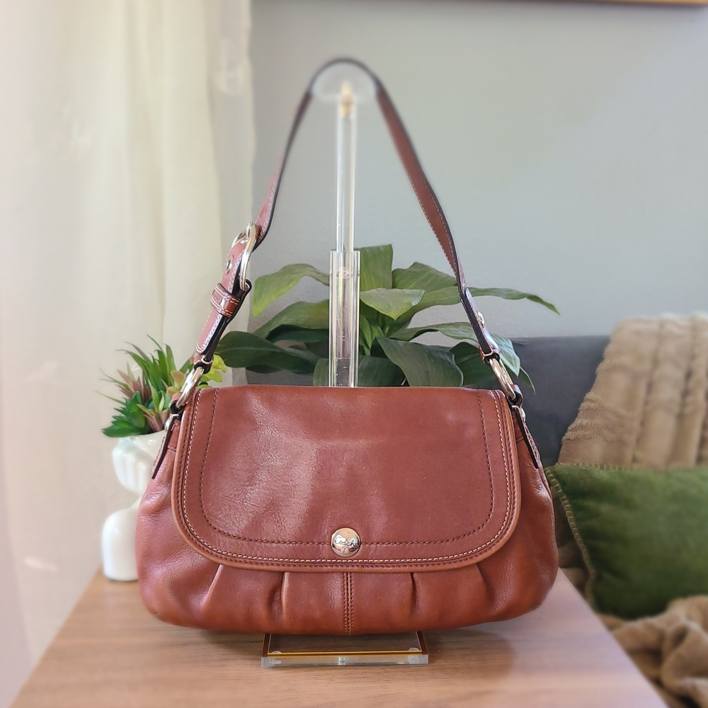 Coach Madison Pleated Leather Flap Shoulder Bag